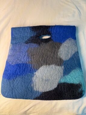 Rising Tide Felted Blue Multi-Blue Abstract Hand Bag